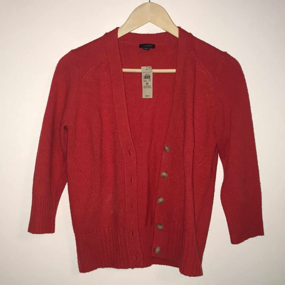Ann Taylor Orange cardigan Size Medium NWT